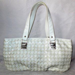 MICHAEL KORS Newbury Large Vanilla Woven Leather Drawstring Bag